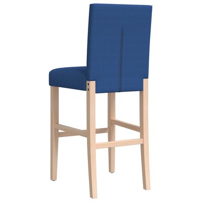 vidaXL Chaises de bar lot de 2 bois massif d'hévéa et tissu