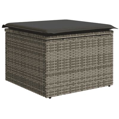 vidaXL Salon de jardin avec coussins 12 pcs gris résine tressée