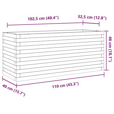 vidaXL Jardinière 110x40x46 cm bois de pin imprégné