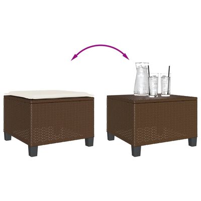 vidaXL Ensemble de bistro 3 pcs avec coussins marron résine tressée