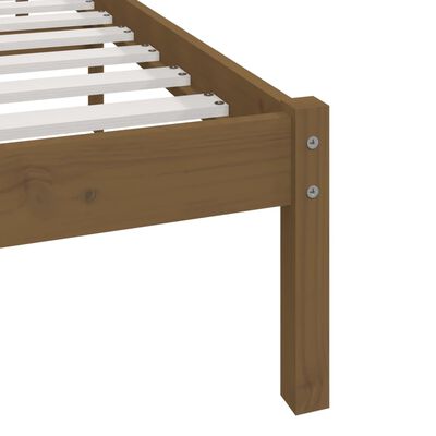 vidaXL Cadre de lit sans matelas marron miel 75x190 cm bois pin massif