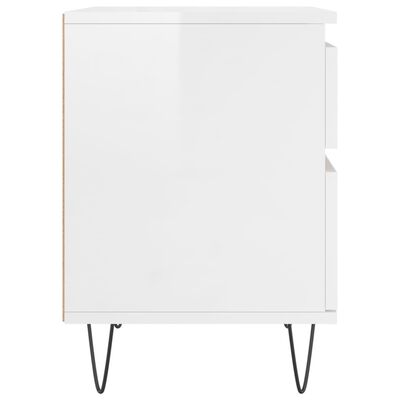 vidaXL Tables de chevet 2 pcs blanc brillant 40x35x50 cm