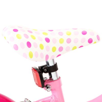 Vélo enfant blanc/rose avec imprimés papillons TOPLIFE