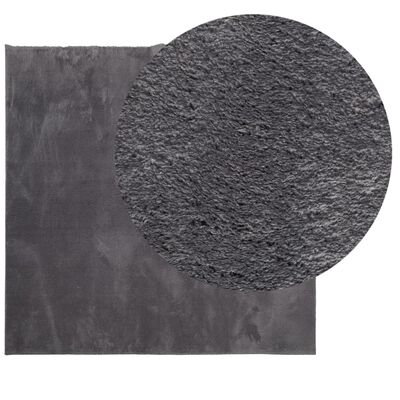 vidaXL Tapis HUARTE à poils courts doux lavable anthracite 240x240 cm