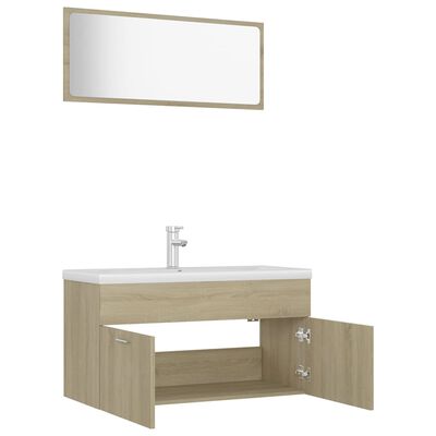 vidaXL Ensemble de meubles de salle de bain Chêne sonoma Aggloméré