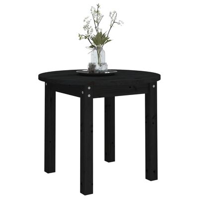 vidaXL Table basse Noir Ø 55x45 cm Bois massif de pin