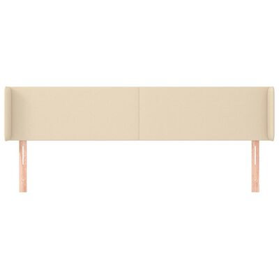 vidaXL Tête de lit avec oreilles Crème 183x16x78/88 cm Tissu