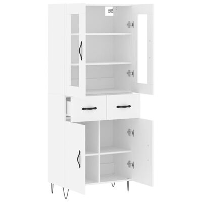 vidaXL Buffet haut Blanc 69,5x34x180 cm Bois d'ingénierie