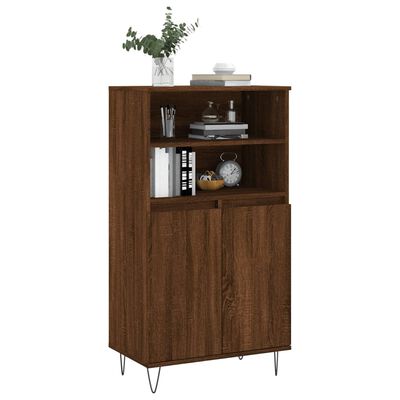 vidaXL Buffet haut Chêne marron 60x36x110 cm Bois d'ingénierie