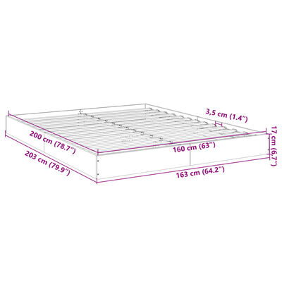 vidaXL Cadre de lit chêne fumé 160x200 cm bois d'ingénierie