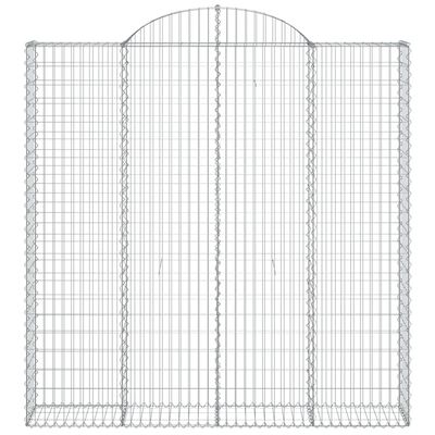 vidaXL Paniers à gabions arqués 3 pcs 200x30x200/220 cm fer galvanisé