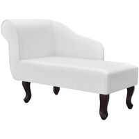 vidaXL Chaise longue Blanc Similicuir