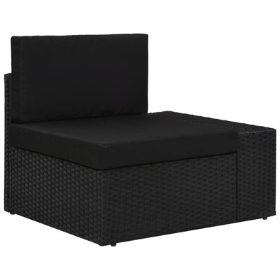 vidaXL Salon de jardin 8 pcs Résine tressée Noir