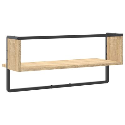 vidaXL Étagère murale avec barre chêne sonoma 65x25x30 cm