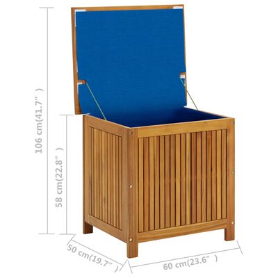 vidaXL Boîte de rangement de jardin 60x50x58 cm Bois d'acacia solide