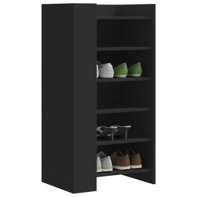 vidaXL Armoire à chaussures noir 52x37,5x100 cm bois d'ingénierie