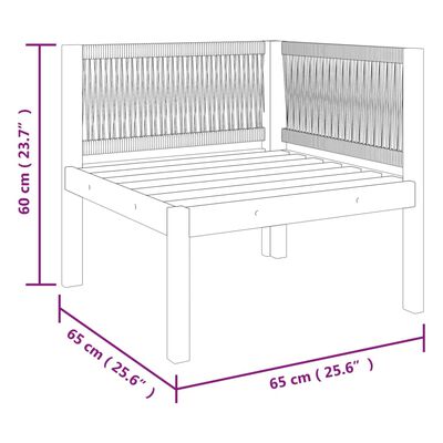 vidaXL Salon de jardin 8 pcs avec coussins Crème Bois d'acacia solide