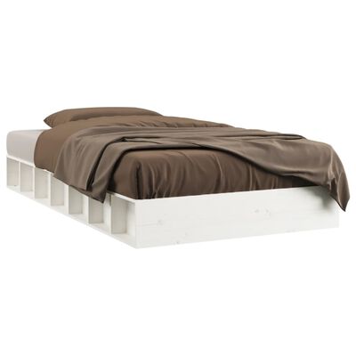 vidaXL Cadre de lit sans matelas blanc 90x190 cm bois massif