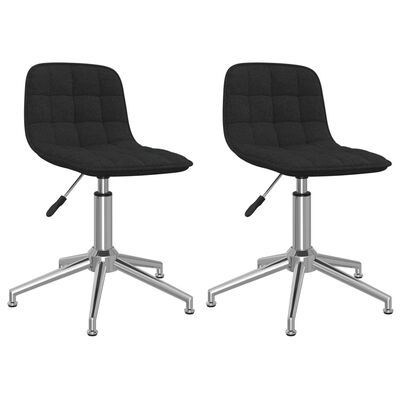 vidaXL Chaises pivotantes à manger lot de 2 Noir Tissu