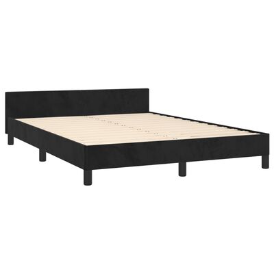 vidaXL Cadre de lit sans matelas noir 140x190 cm velours