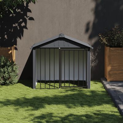 vidaXL Niche pour chien avec toit noir 117x103x102 cm acier galvanisé