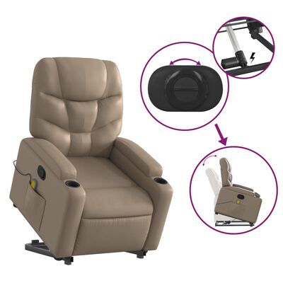 vidaXL Fauteuil inclinable de massage Cappuccino Similicuir