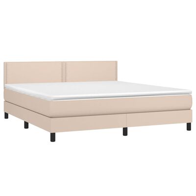 vidaXL Sommier à lattes de lit avec matelas Cappuccino 180x200 cm