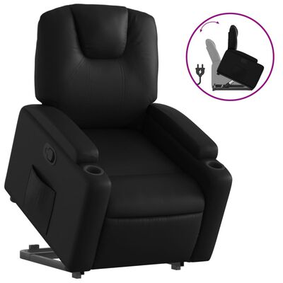 vidaXL Fauteuil inclinable Noir Similicuir