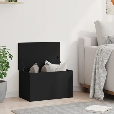 vidaXL Boîte de rangement noir 60x35x35 cm bois d'ingénierie