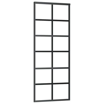 vidaXL Porte coulissante Verre ESG et aluminium 76x205 cm Noir