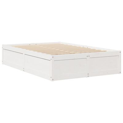 vidaXL Lit avec matelas blanc 120x200 cm bois massif de pin