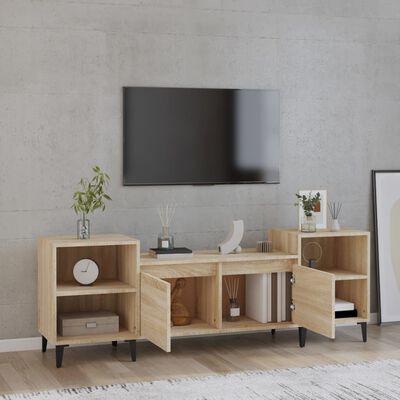 vidaXL Meuble TV Chêne sonoma 160x35x55 cm Bois d'ingénierie