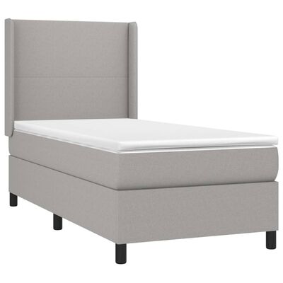 vidaXL Sommier à lattes de lit avec matelas Gris clair 80x200 cm Tissu