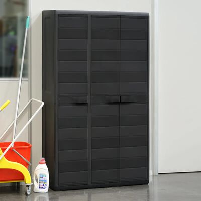 Vidaxl armoire de rangement de jardin avec 4 étagères noir 43700