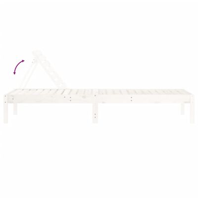 vidaXL Chaise longue blanc 199,5x60x74 cm bois massif de pin