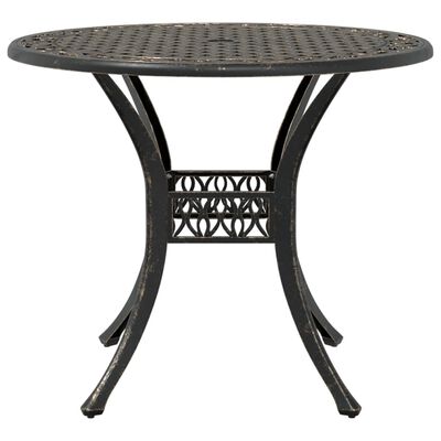 vidaXL Table de jardin bronze Ø90x75 cm aluminium coulé