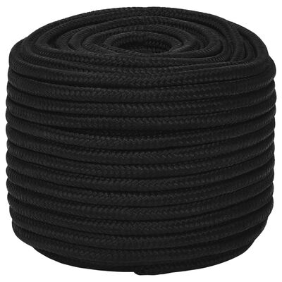 vidaXL Corde de travail Noir 12 mm 100 m Polyester