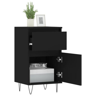 vidaXL Buffets 2 pcs noir 40x35x70 cm bois d’ingénierie