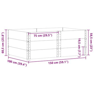 vidaXL Jardinière marron 150x100 cm bois massif de pin