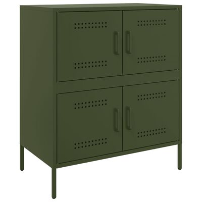 vidaXL Buffet vert olive 68x39x79 cm acier