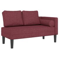 vidaXL Chaise longue avec coussins rouge bordeaux tissu