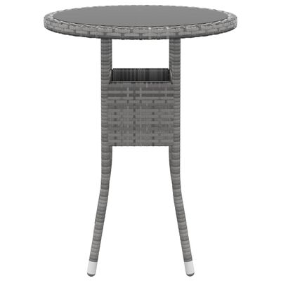 vidaXL Ensemble à manger de jardin 3 pcs Résine tressée Gris