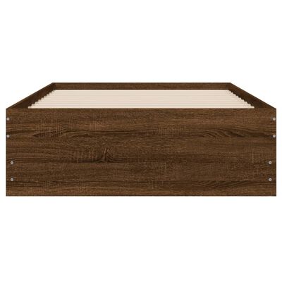 vidaXL Cadre de lit avec tiroirs sans matelas chêne marron 90x200 cm