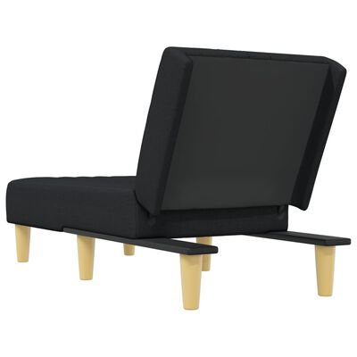 vidaXL Chaise longue noir tissu