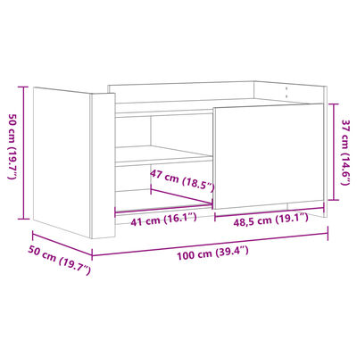 vidaXL Table basse sonoma gris 100x50x50 cm bois d'ingénierie