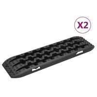 vidaXL Planches de traction 2 pc Noir 106x30,5x7 cm Nylon