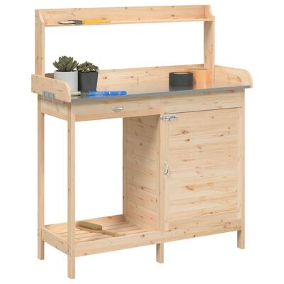 vidaXL Table de rempotage avec armoire bois massif de sapin