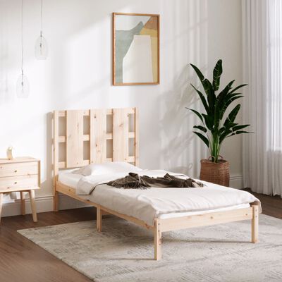 vidaXL Cadre de lit bois massif 90x190 cm simple