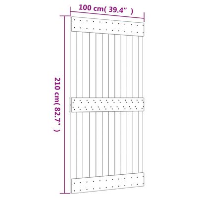 vidaXL Porte coulissante et kit de quincaillerie 100x210 cm pin massif