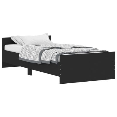 vidaXL Cadre de lit sans matelas noir 90x190 cm bois ingénierie